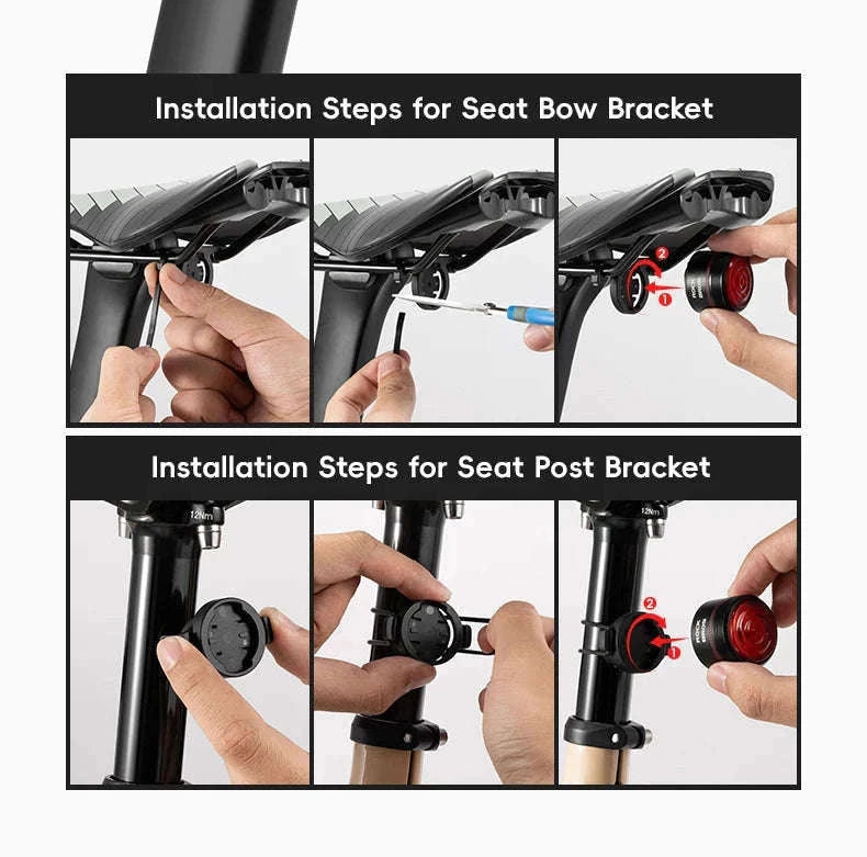 Bike Light Set with Smart Brake Sensor Tail Light 200/400LM-RHL400-BLS2