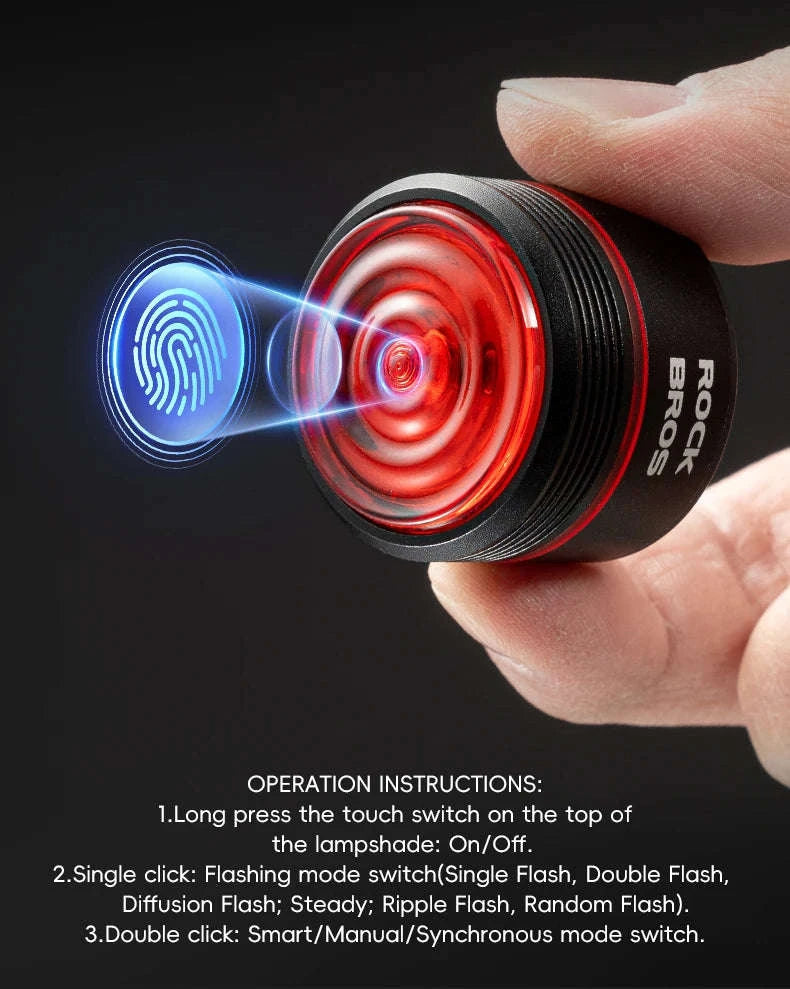 Bike Light Set with Smart Brake Sensor Tail Light 200/400LM-RHL400-BLS2