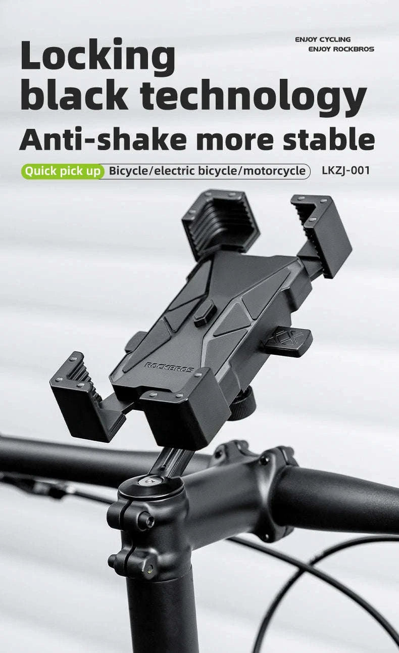 Bike Phone Holder with Anti-Vibration Quick Lock for 4.5–7.2 Inch Phones-LKZJ-Handlebar