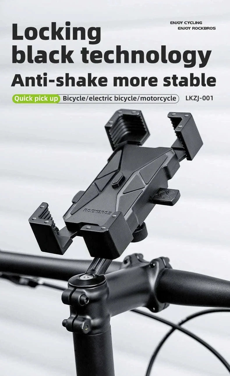 Bike Phone Holder with Anti-Vibration Quick Lock for 4.5–7.2 Inch Phones-LKZJ-Handlebar