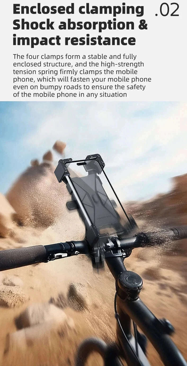 Bike Phone Holder with Anti-Vibration Quick Lock for 4.5–7.2 Inch Phones-LKZJ-Handlebar