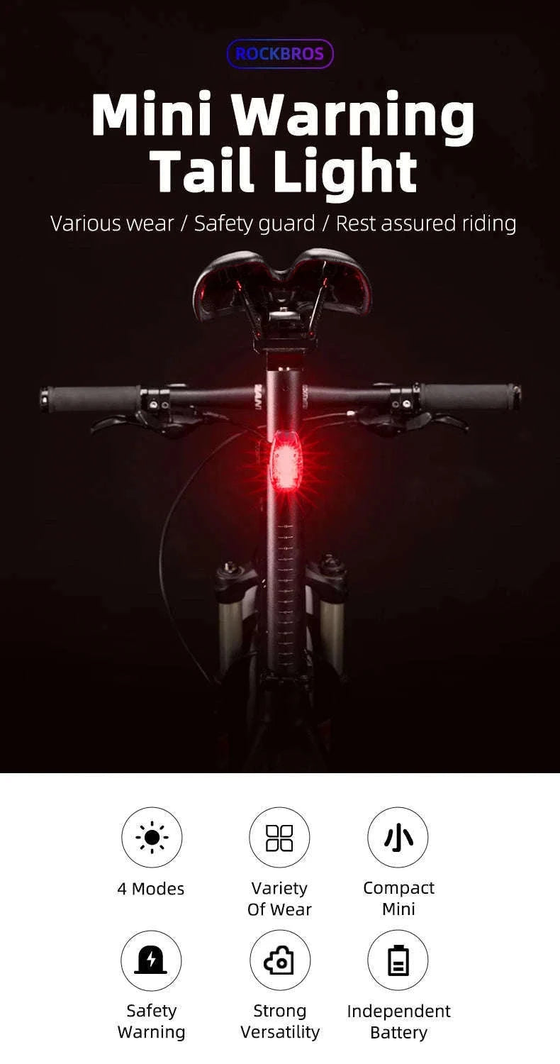 Bike Rear Light Mini Taillight IPX5 Water-Resistant Safety Lamp-ZPWD-1