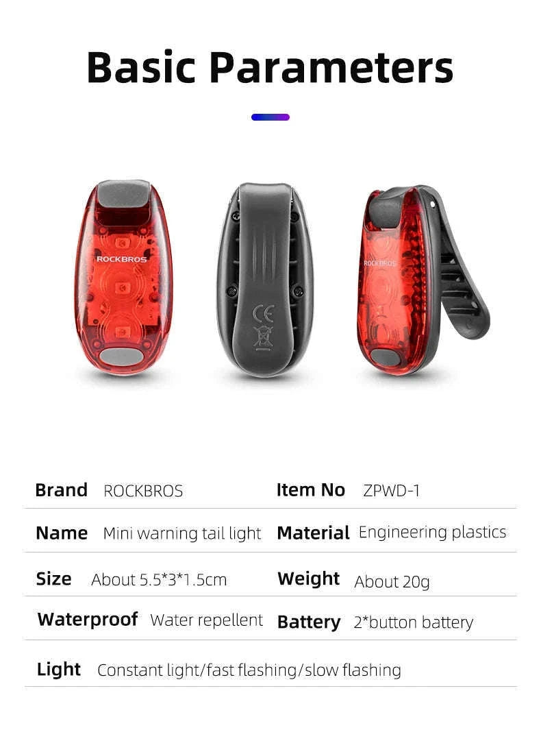 Bike Rear Light Mini Taillight IPX5 Water-Resistant Safety Lamp-ZPWD-1