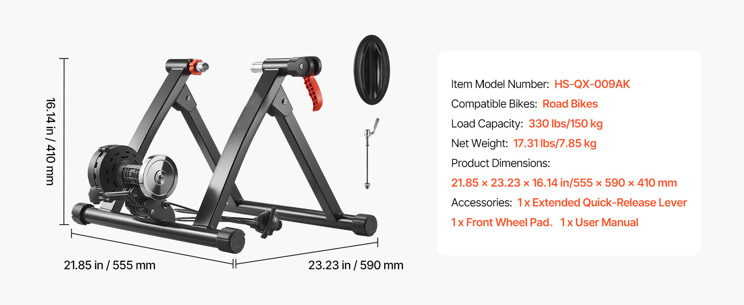 Trainer de Bicicleta SucceBuy com Resistência de 6 Níveis para Rodas de 26-29 polegadas e 700C, com Eixo de Libertação e Bloco de Apoio da Roda dianteira para Bicicletas de Estrada