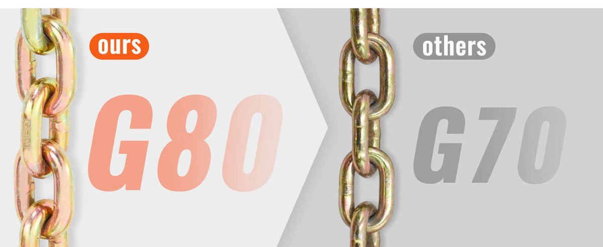 Binder Chain with Safety Grab Hooks for Trailer Tow and Cargo Transport-0.31 inch / spain / 2PCS