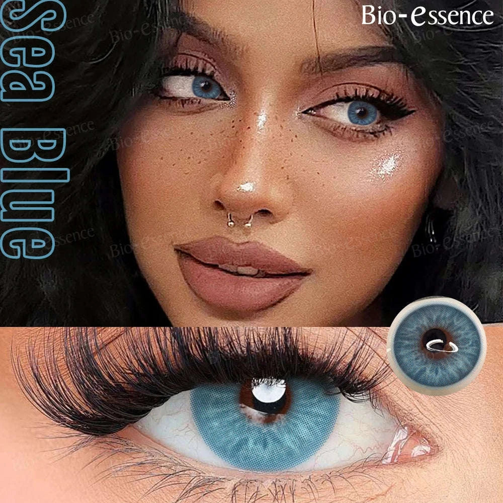 Bio-essence Colored Contact Lenses for Cosplay and Fashion-Sea blue 14.2 / 0