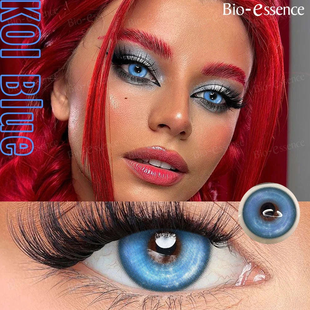 Bio-essence Colored Contact Lenses for Cosplay and Fashion-Sea blue 14.2 / 0