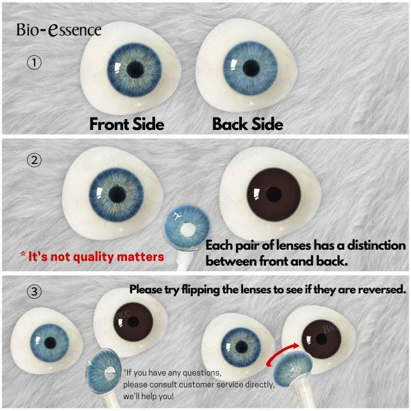 Bio-essence Colored Contact Lenses for Cosplay and Fashion-Sea blue 14.2 / 0