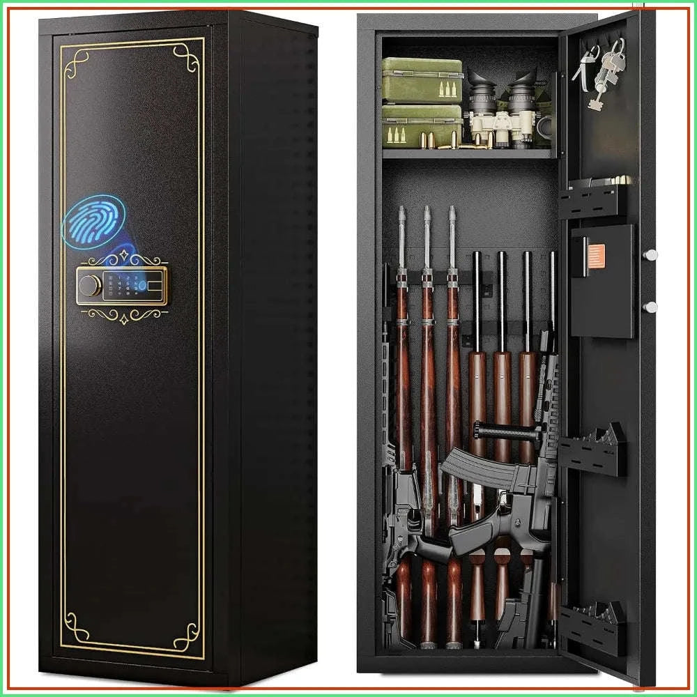 Biometric Gun Safe for 12-15 Rifles with Fingerprint Access-United States