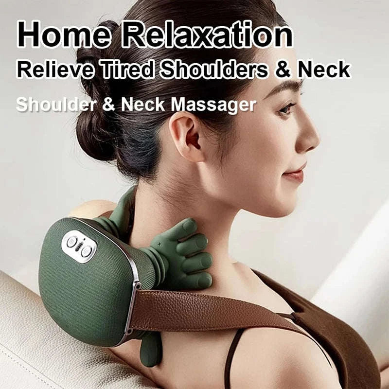 Bionic Neck Shoulder Massager N7-Green With Box