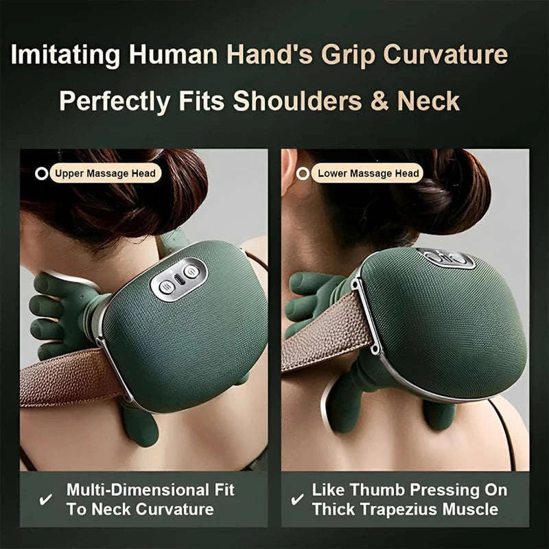 Bionic Neck Shoulder Massager N7-Green With Box