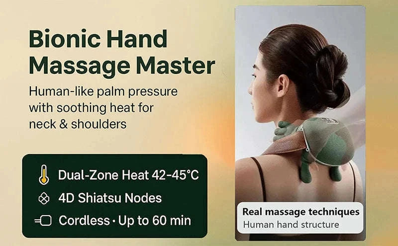 Bionic Neck Shoulder Massager N7-Green With Box
