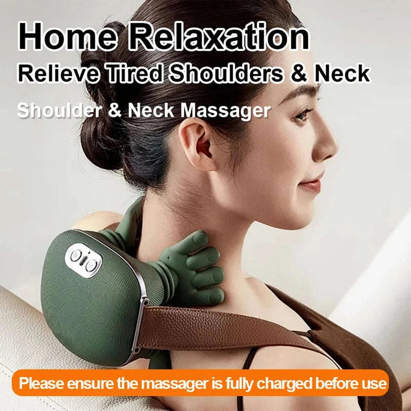Bionic Neck Shoulder Massager N7-Green With Box