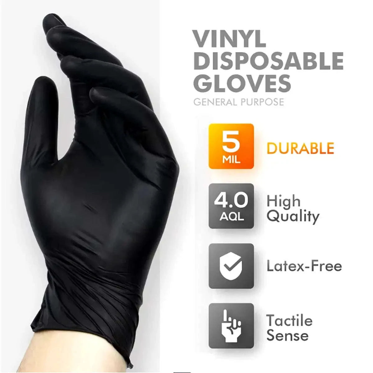 Black Disposable Gloves – Nitrile Protection for Everyday Tasks-XL / 10pcs