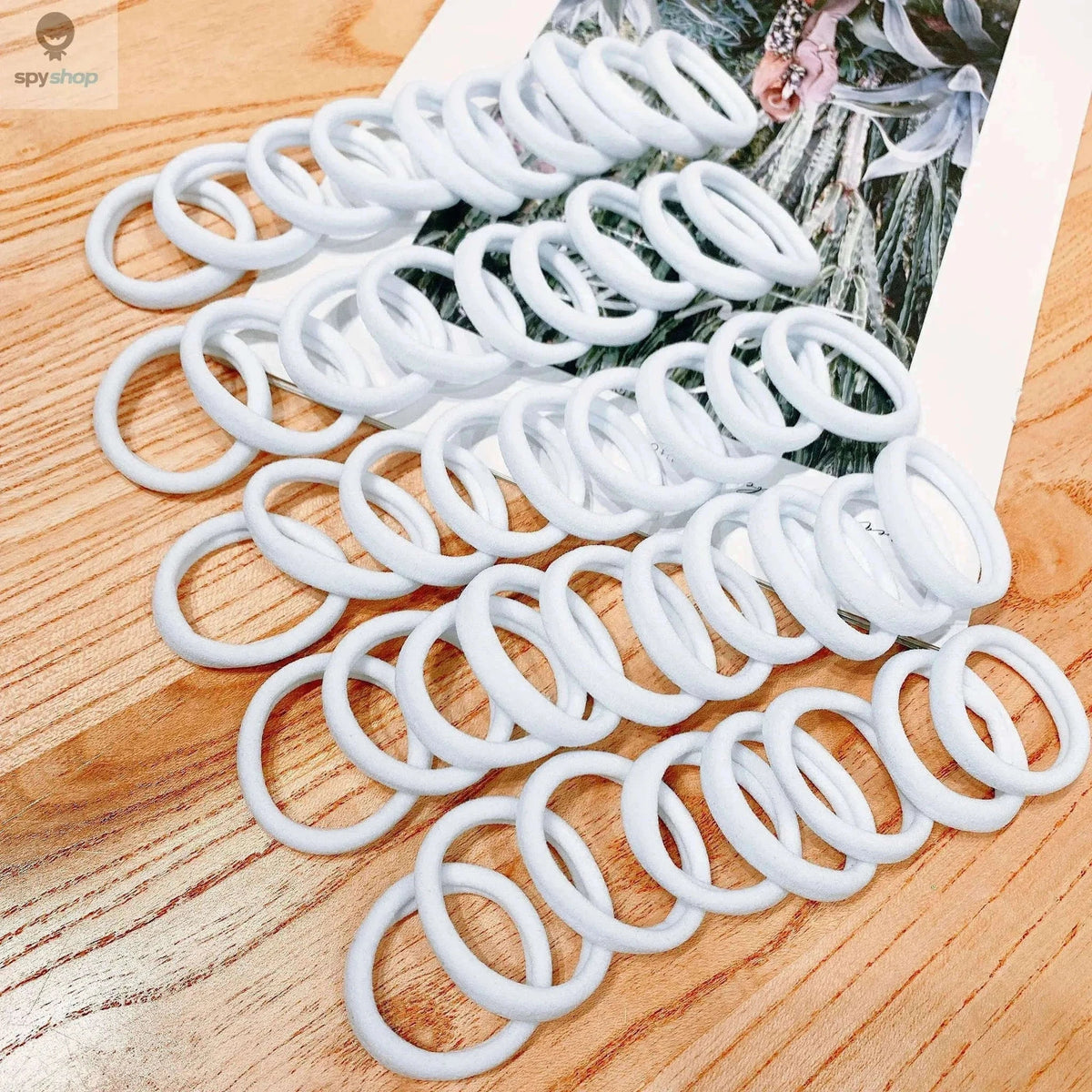Black Elastic Hair Bands for Women – Snag-Free Daily Hold-WHITE / Size fits all