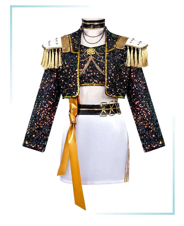 Black Gold Demon Hunters Cosplay Costume for Women-Zoey Costume / 130