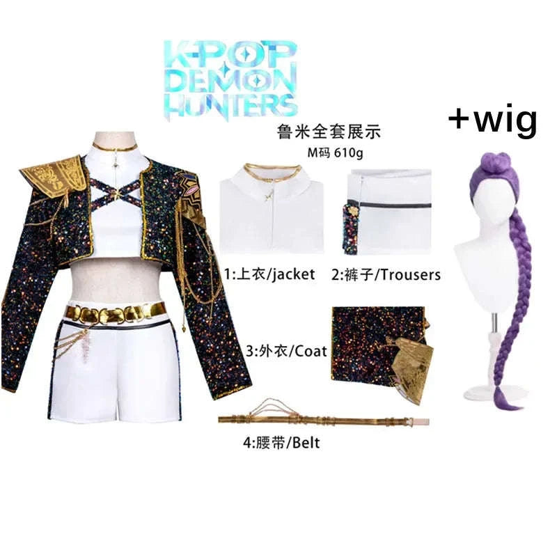 Black Gold Demon Hunters Cosplay Costume for Women-Zoey Costume / 130