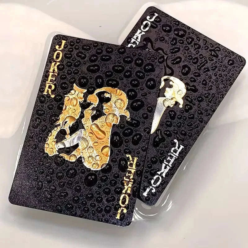 Black Gold Playing Cards – Waterproof Luxury Deck for Game Nights-black