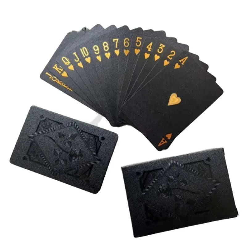 Black Gold Playing Cards – Waterproof Luxury Deck for Game Nights-black