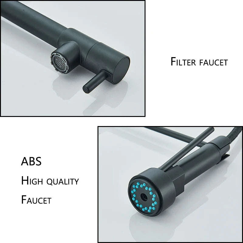 Black Kitchen Faucet Pull-Down Hot & Cold Mixer-Brushed Nickel / United States