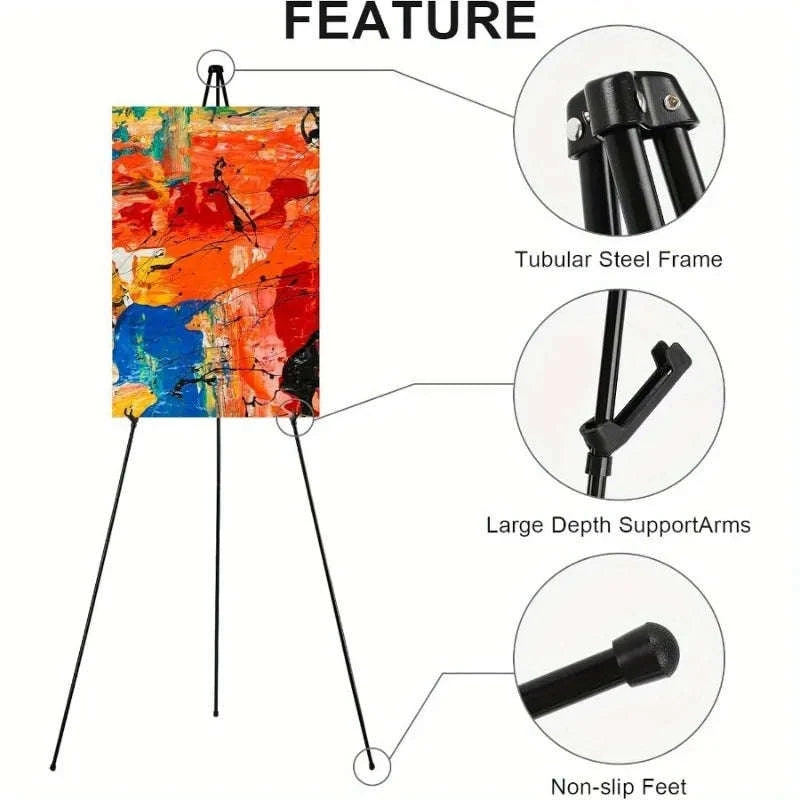Black Lightweight Portable Display Easel-1PC