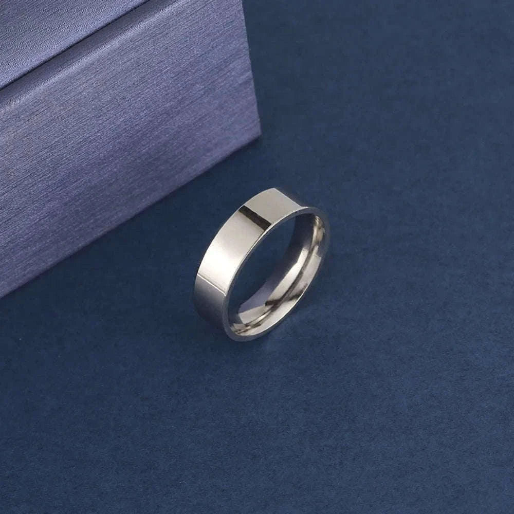 Black Matte Stainless Steel Ring for Men and Women-4MM Black / 9