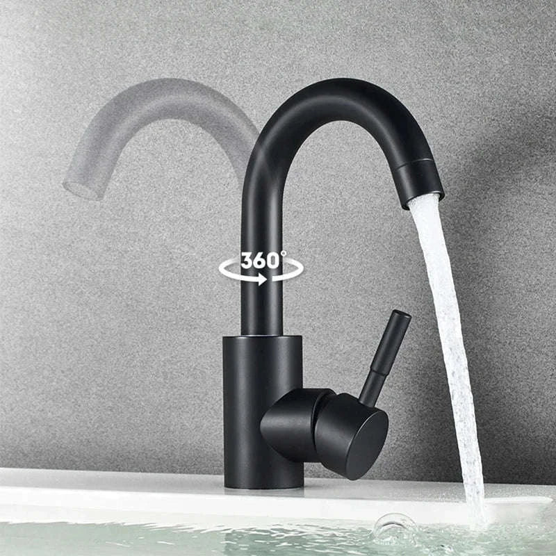 Black Nickel Bathroom Faucet-Black B