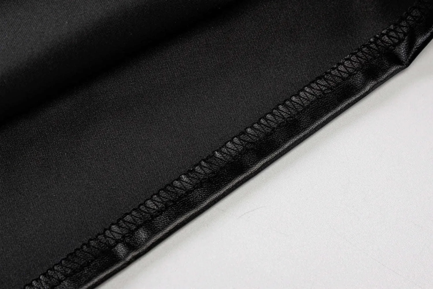 Black PU Leather Strapless Mini Dress-black / L