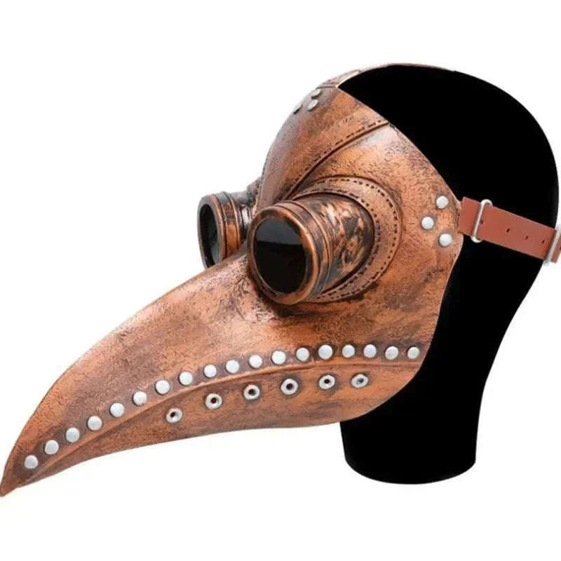 Black Rubber Plague Doctor Mask for Halloween and Cosplay-04