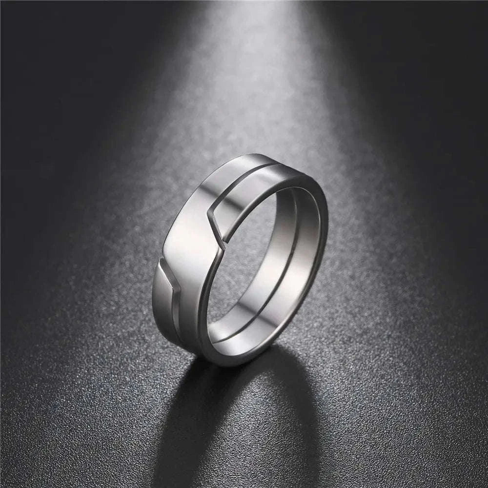 Black Stainless Steel Ring for Men and Women, 6mm-10 / Black