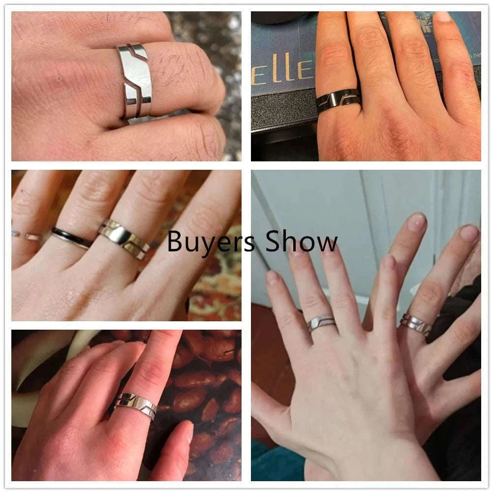 Black Stainless Steel Ring for Men and Women, 6mm-10 / Black