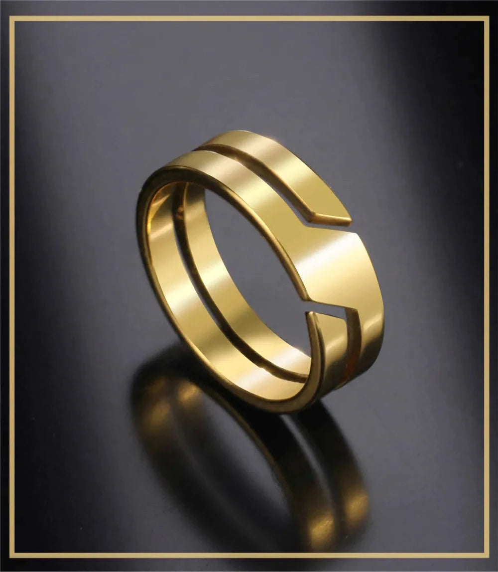 Black Stainless Steel Ring for Men & Women-10 / Black