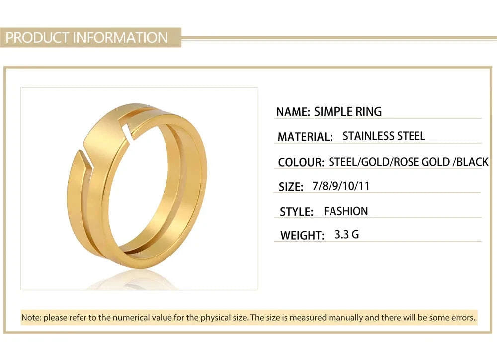 Black Stainless Steel Ring for Men & Women-10 / Black