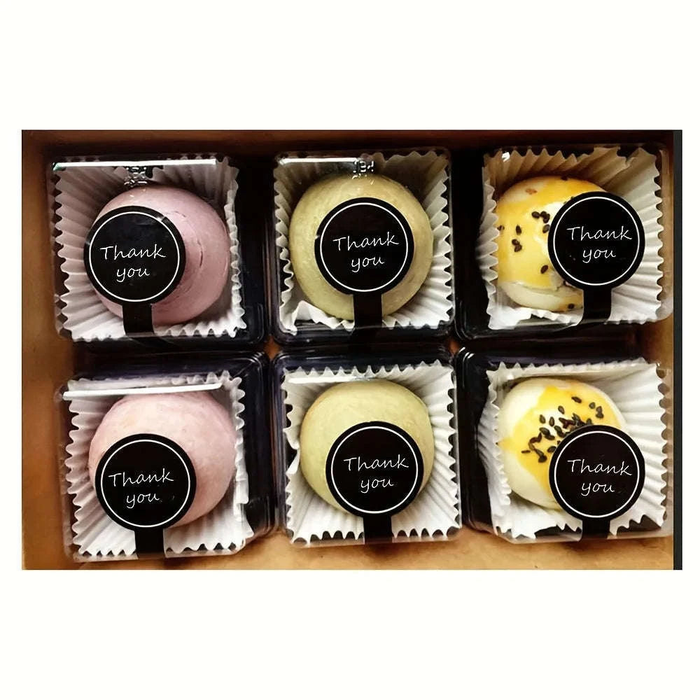 Black Thank You Long Sealing Stickers for Gifts & Packaging-100pcs