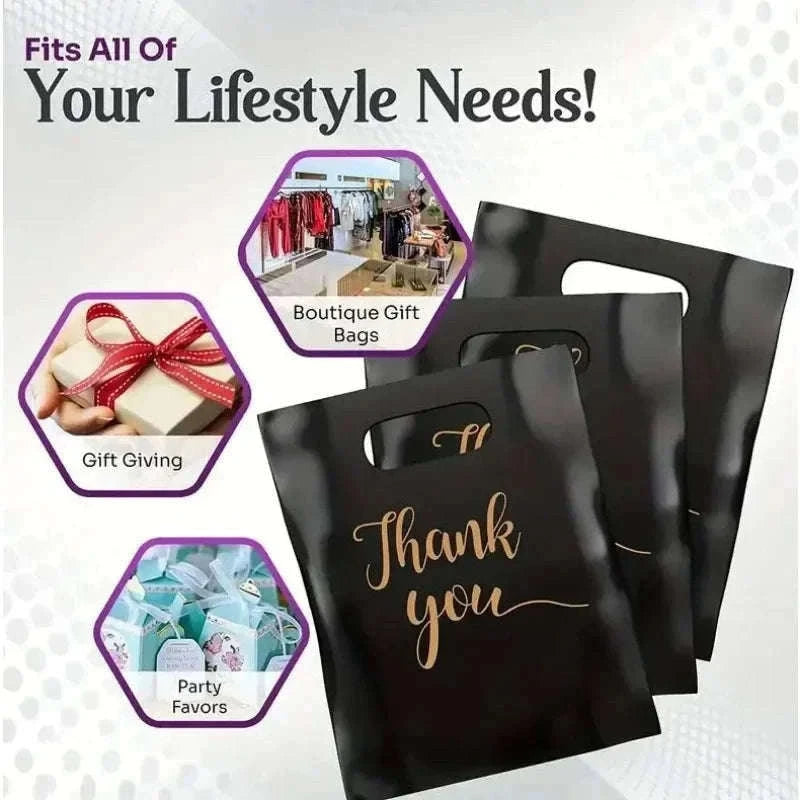 Black Thanksgiving Gift Bags, 100-Pack Party Favor Bags-Pink-20x30cm / 100pcs
