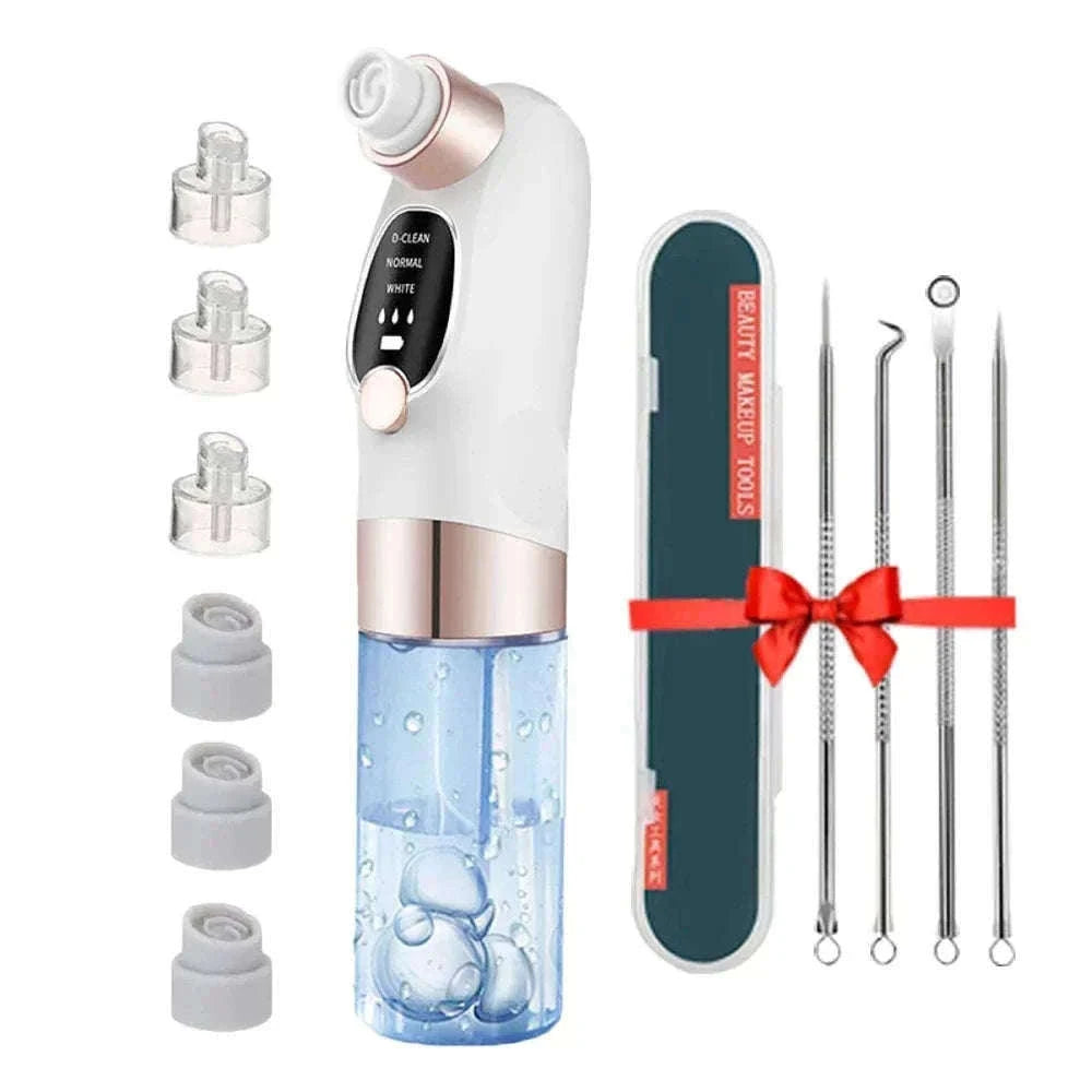 Blackhead Remover Vacuum with Water Cycle & USB Rechargeable-white add gift