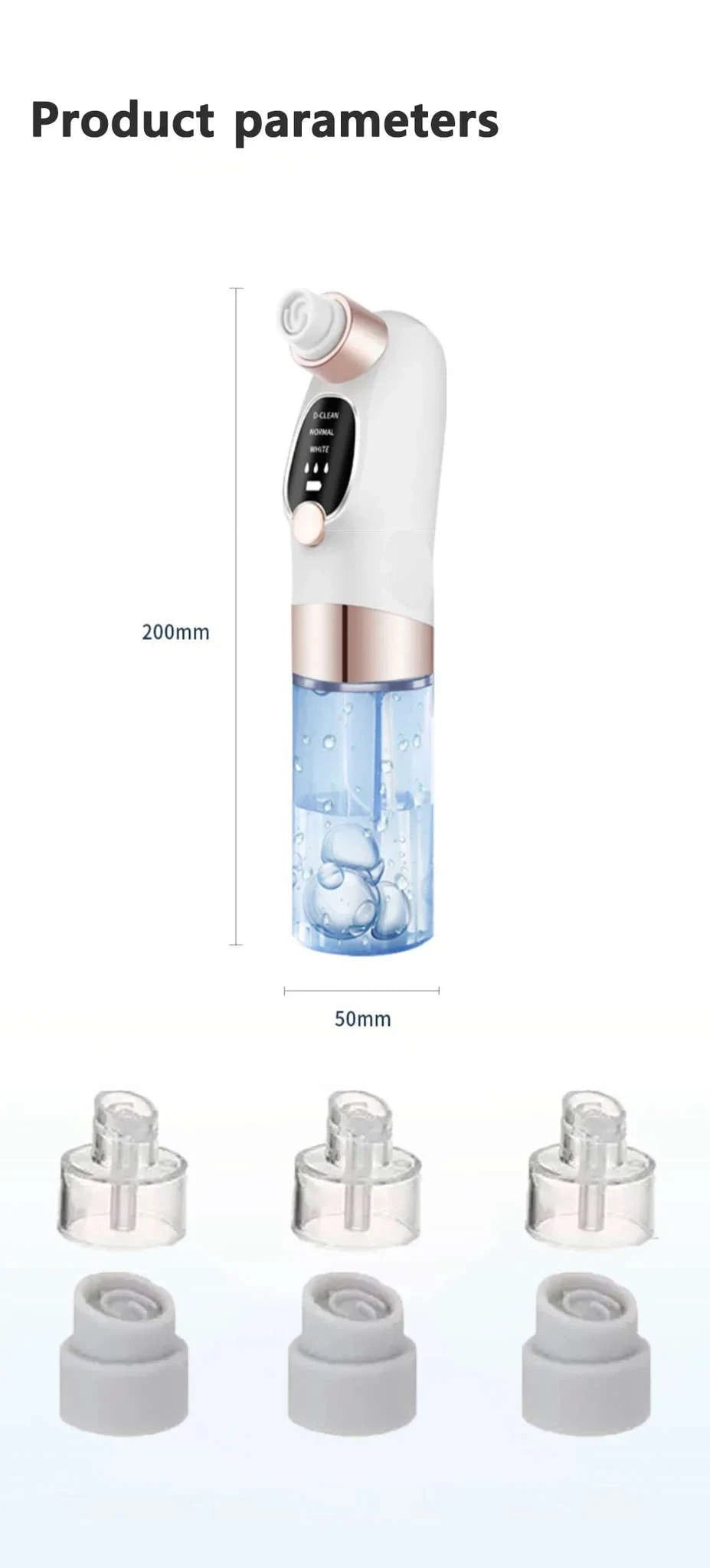 Blackhead Remover Vacuum with Water Cycle & USB Rechargeable-white add gift
