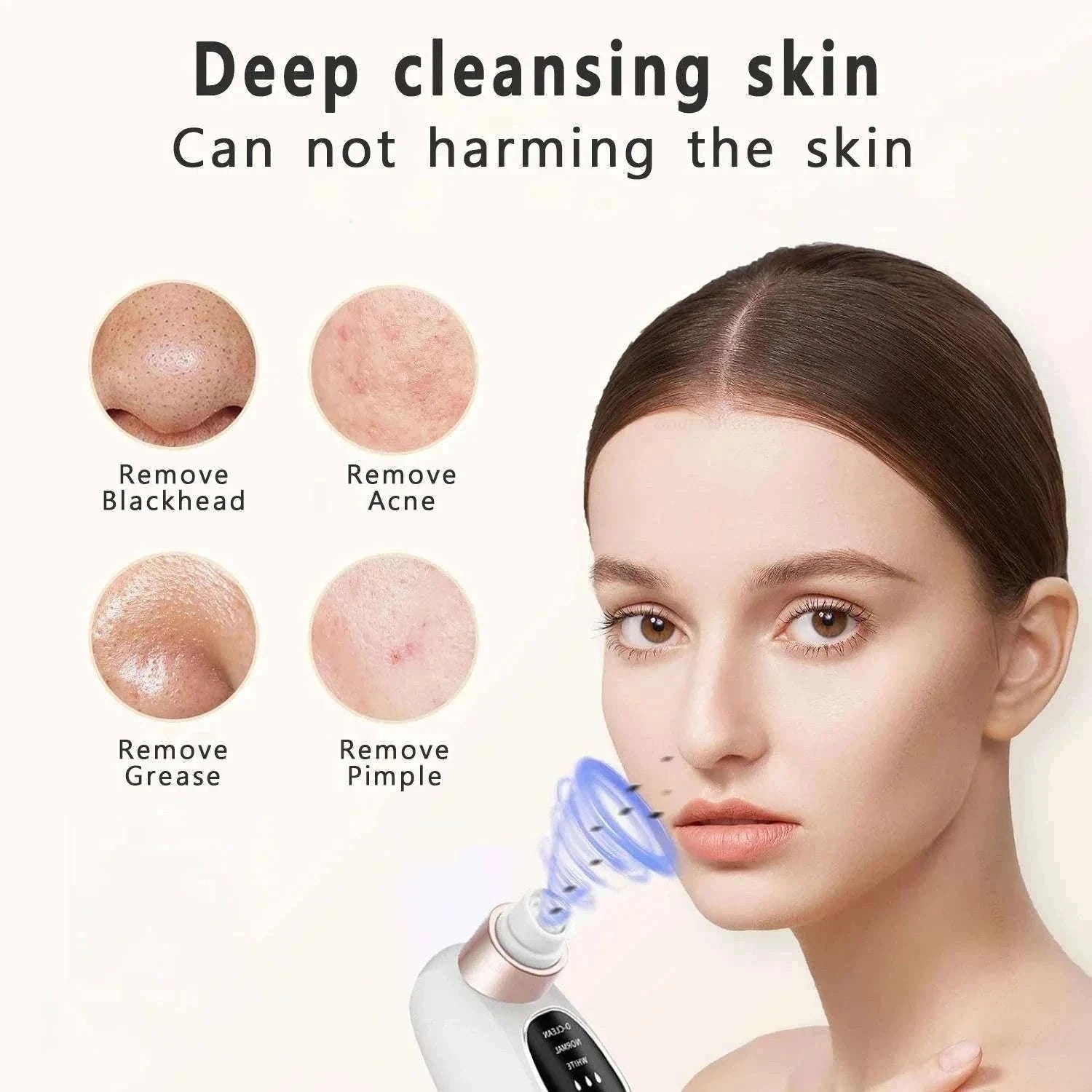 Blackhead Remover Vacuum with Water Cycle & USB Rechargeable-white add gift