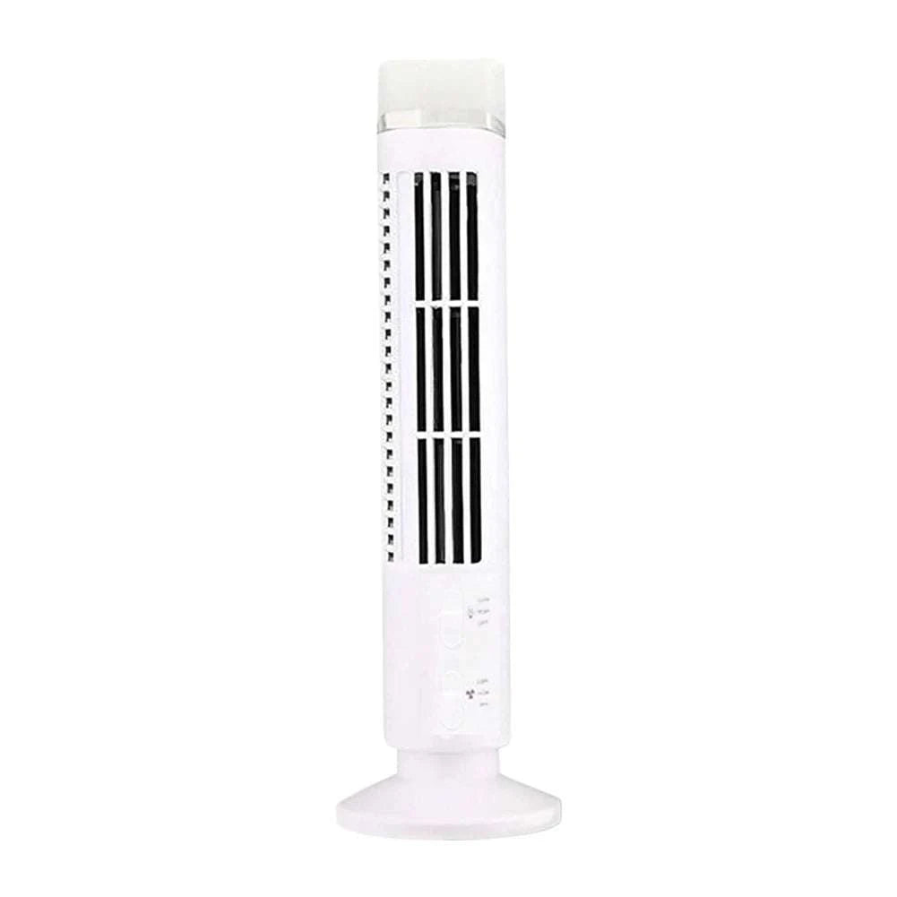 Bladeless LED Tower Fan with USB Power and 90° Oscillation-Black 38x10cm / United States