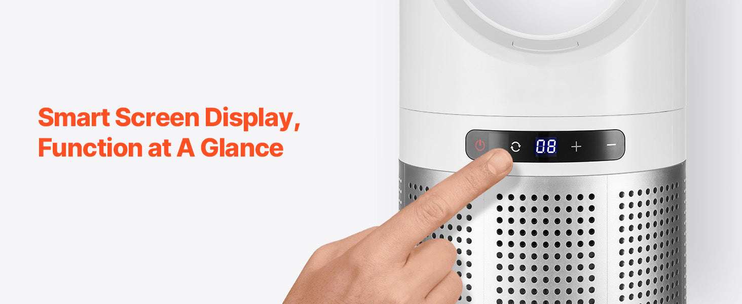 Bladeless Tower Fan with 8 Speeds, HEPA Purifier & Remote-34 inch / United States