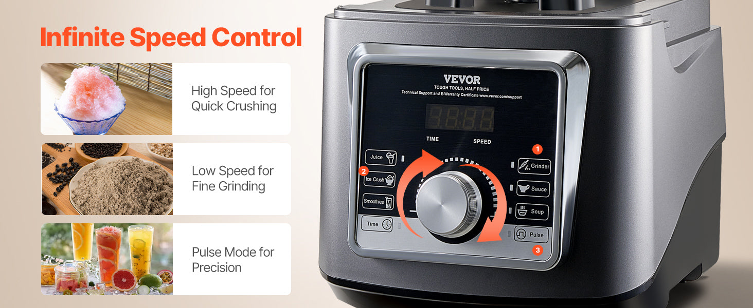 1400W High-Speed Blender with Noise Cover 2.5L/3.5L Capacity