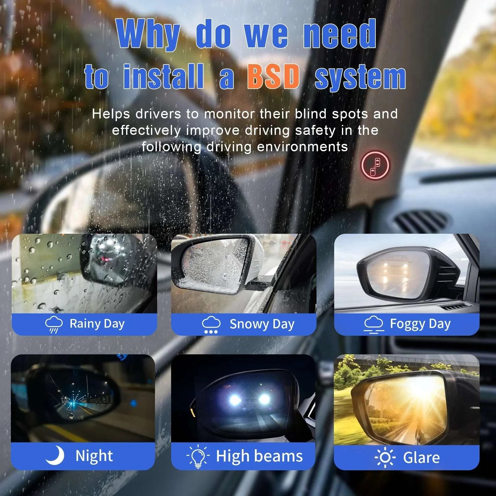 Blind Spot Monitoring System with Door Opening Warning-CAR BSD 24Ghz / Other