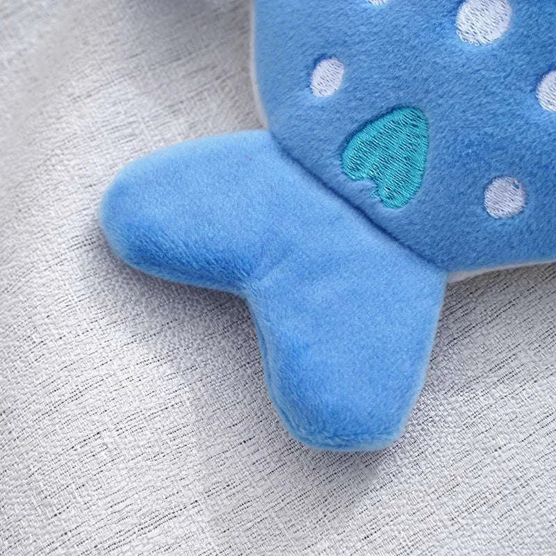 Blue Shark & Whale Plush Coin Purse – Cute Zipper Wallet-grey