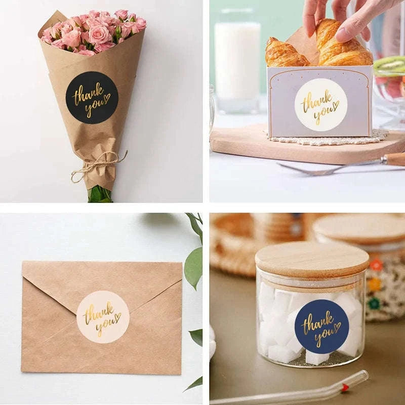 Blue Thank You Stickers for Packaging and Gifts-H0052-300pcs