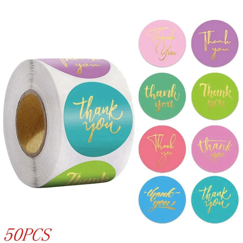 Blue Thank You Stickers for Packaging and Gifts-H0052-300pcs