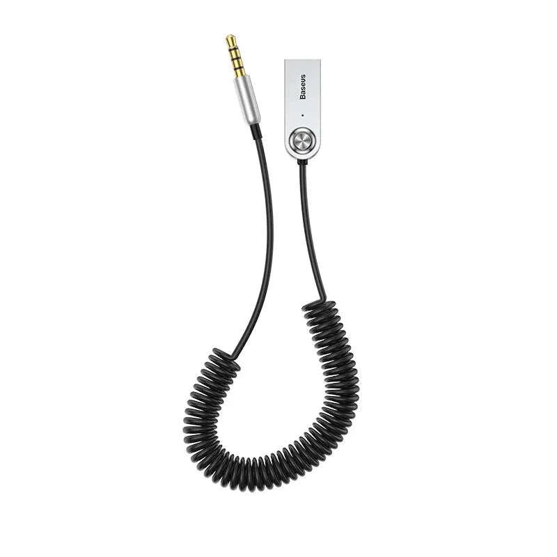 Bluetooth 5.0 AUX Car Adapter Cable 3.5mm Wireless Audio Receiver-Black