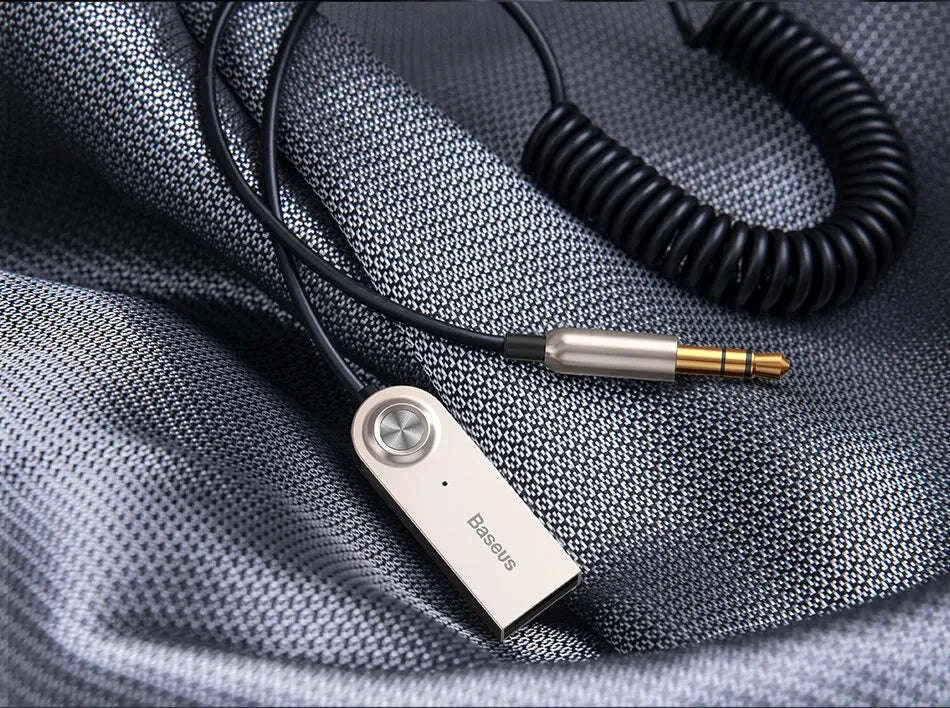 Bluetooth 5.0 AUX Car Adapter Cable 3.5mm Wireless Audio Receiver-Black