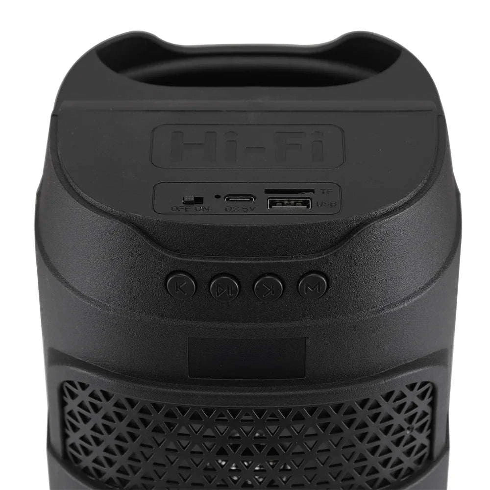 Bluetooth 5.0 Portable Speaker with Dual 4" Stereo & LED Lights-4" / United States