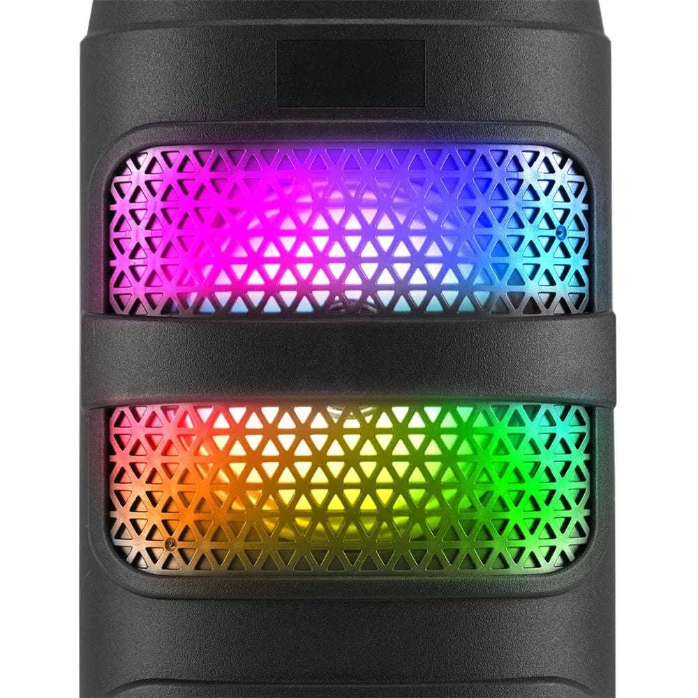 Bluetooth 5.0 Portable Speaker with Dual 4" Stereo & LED Lights-4" / United States