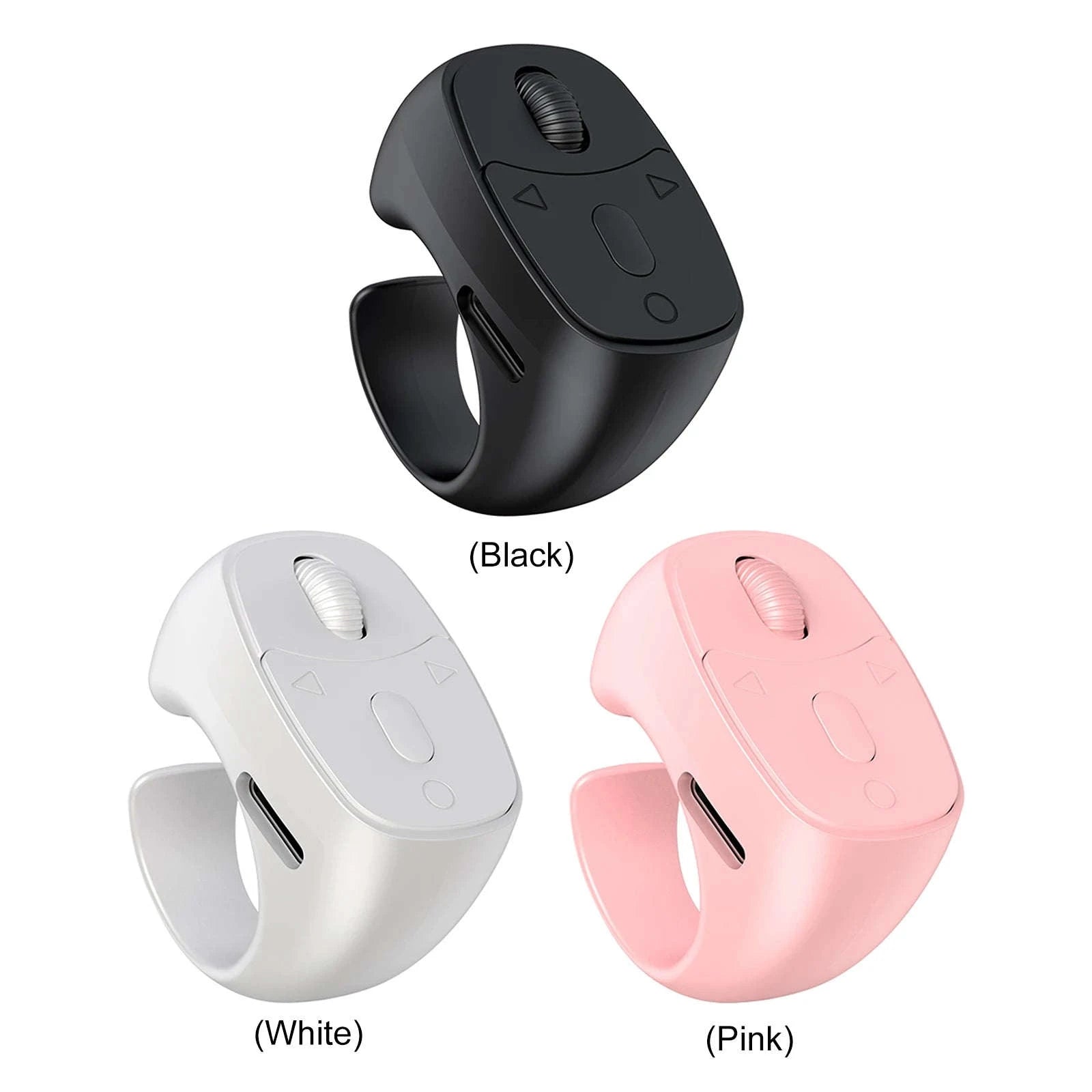 Bluetooth 5.3 Finger Ring Remote Control Scroll & Camera Shutter-White / france